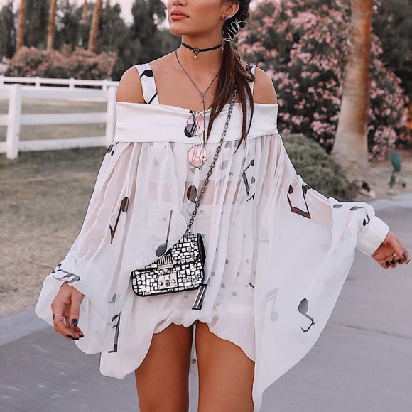 Silvia Tcherassi fassano silk top tunic blouse with music notes - Picture 2 of 2